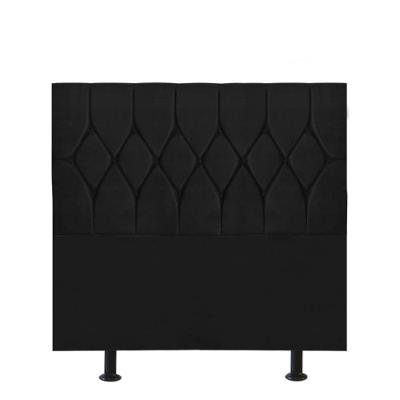 Cabeceira Estofada Istambul Capitonê 90cm Solteiro Box Quarto Corino Preto - Gat Magazine