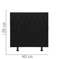 Cabeceira Estofada Istambul Capitonê 90cm Solteiro Box Quarto Corino Preto - Gat Magazine - 2