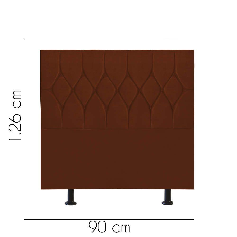 Cabeceira Estofada Istambul Capitonê 90cm Solteiro Box Quarto Suede Terracota Telha - Gat Magazine - 2