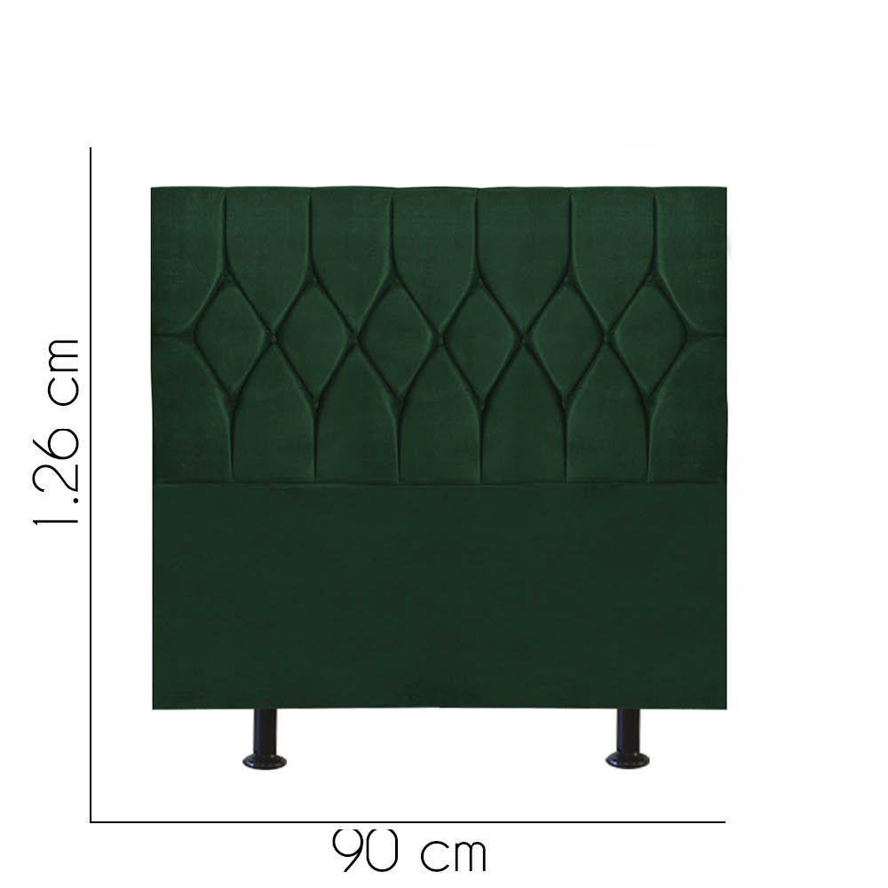 Cabeceira Estofada Istambul Capitonê 90cm Solteiro Box Quarto Suede Verde - Gat Magazine - 2