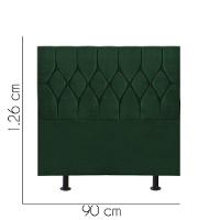 Cabeceira Estofada Istambul Capitonê 90cm Solteiro Box Quarto Suede Verde - Gat Magazine - 2