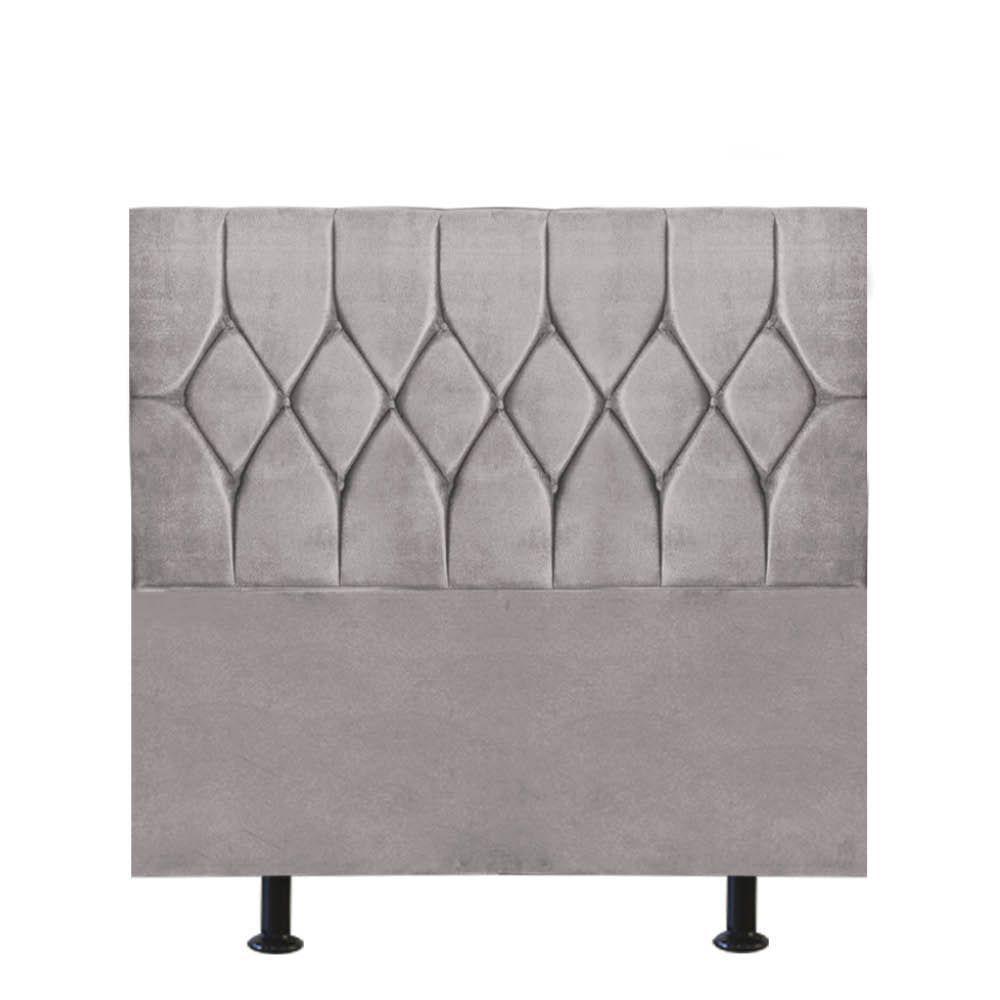 Cabeceira Estofada Istambul Capitonê 100cm Solteiro Box Quarto Suede Cinza Claro - Gat Magazine - 1