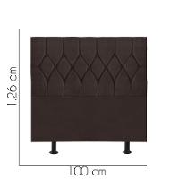 Cabeceira Estofada Istambul Capitonê 100cm Solteiro Box Quarto Suede Marrom - Gat Magazine - 2