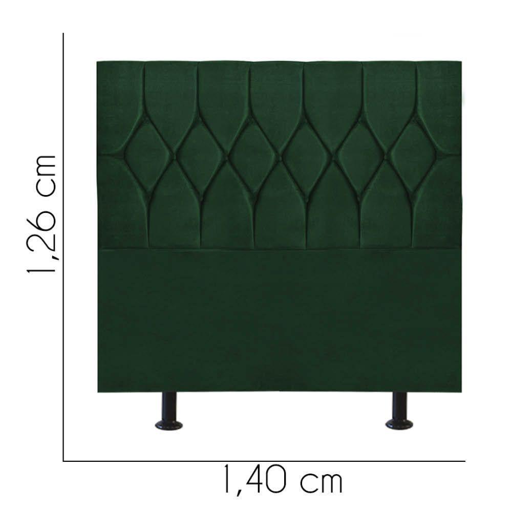 Cabeceira Estofada Istambul Capitonê 140cm Casal Box Quarto Suede Verde - Gat Magazine - 2