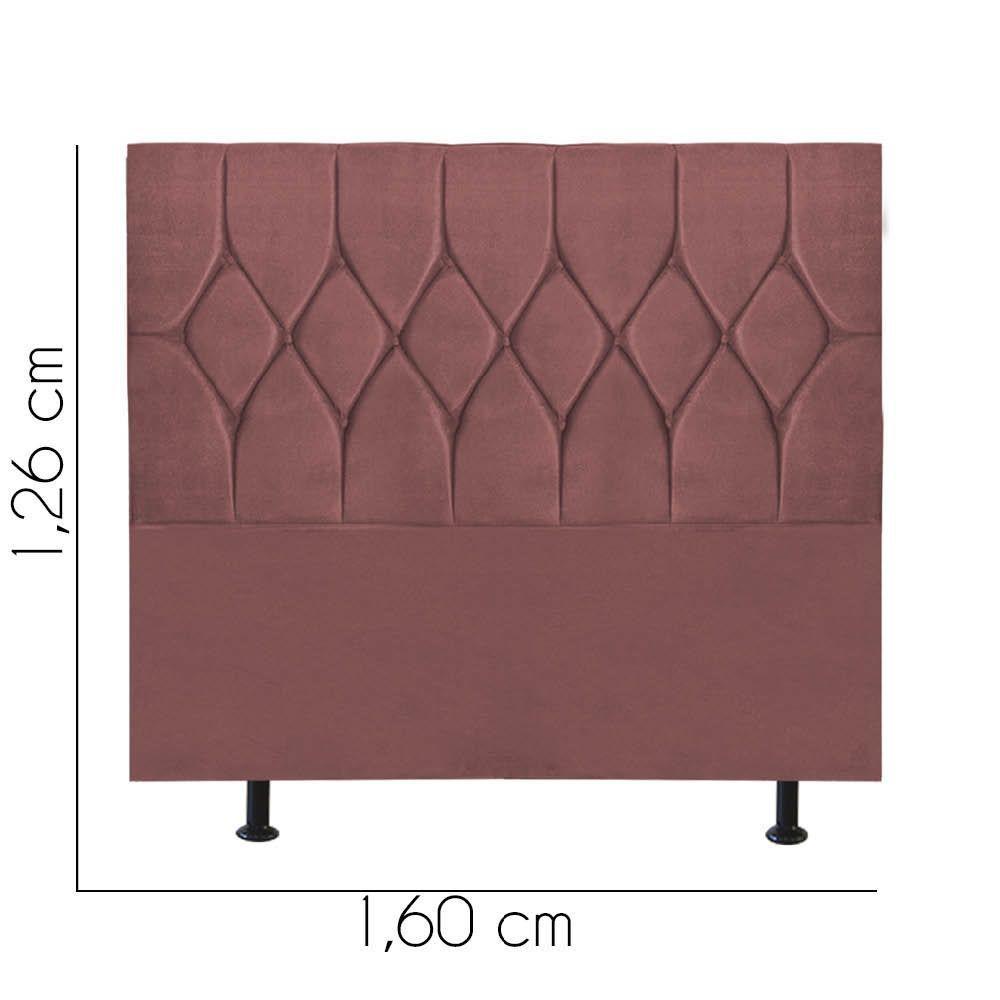 Cabeceira Estofada Istambul Capitonê 160cm Queen Size Box Quarto Suede Rose Gold - Gat Magazine - 2