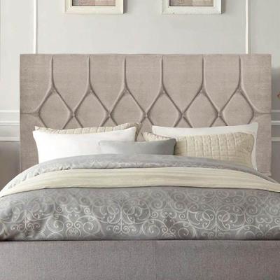 Cabeceira Estofada Istambul Capitonê 195cm King Size Box Quarto Corino Bege - Gat Magazine