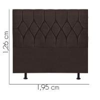 Cabeceira Estofada Istambul Capitonê 195cm King Size Box Quarto Suede Marrom - Gat Magazine - 2