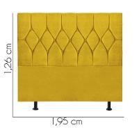 Cabeceira Estofada Istambul Capitonê 195cm King Size Box Quarto Suede Amarelo - Gat Magazine - 2