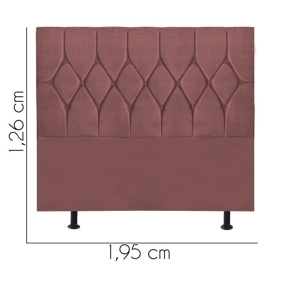 Cabeceira Estofada Istambul Capitonê 195cm King Size Box Quarto Suede Rose Gold - Gat Magazine - 1