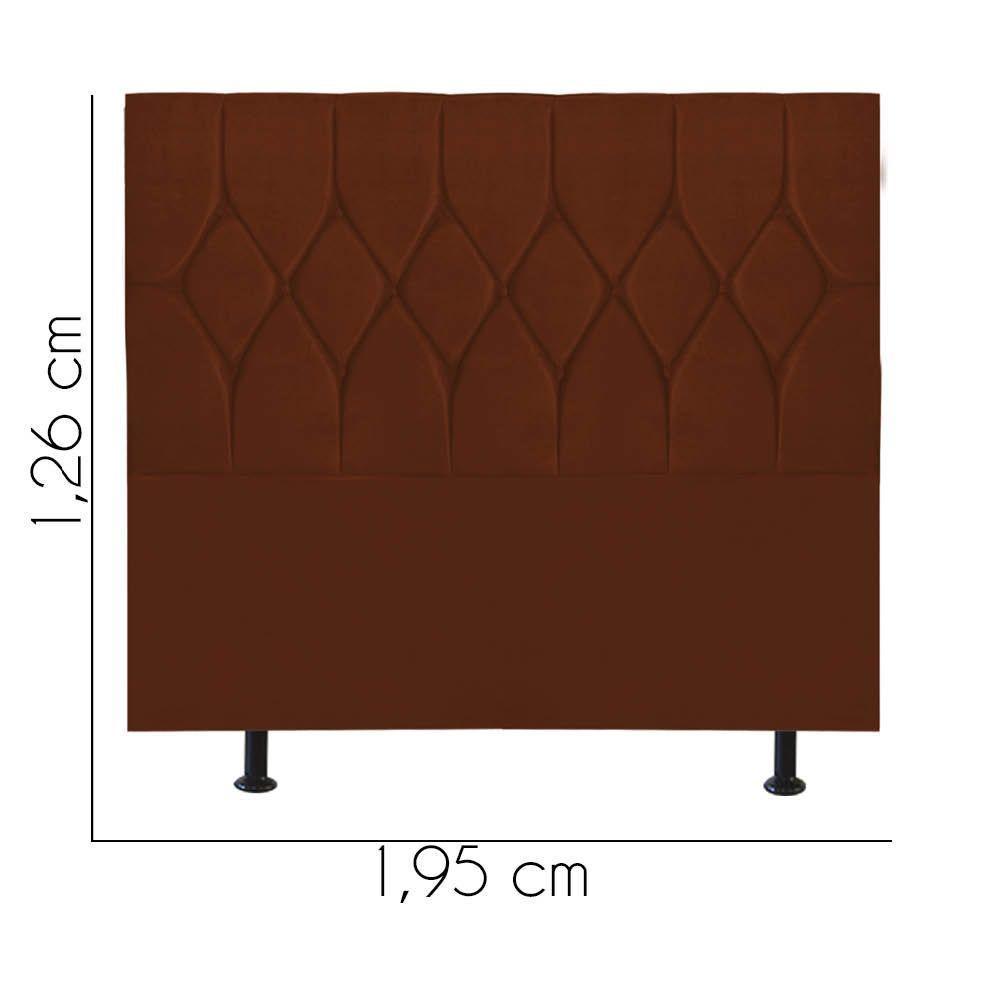 Cabeceira Estofada Istambul Capitonê 195cm King Size Box Quarto Suede Terracota Telha - Gat Magazine - 2