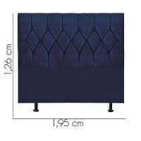 Cabeceira Estofada Istambul Capitonê 195cm King Size Box Quarto Suede Azul Marinho - Gat Magazine - 2