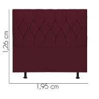 Cabeceira Estofada Istambul Capitonê 195cm King Size Box Quarto Suede Bordô - Gat Magazine - 2