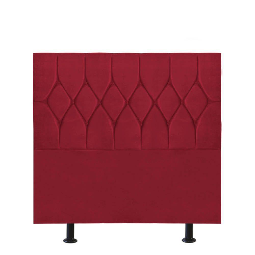 Cabeceira Estofada Istambul Capitonê 90cm Solteiro Box Quarto Suede Vermelho - Gat Magazine - 1