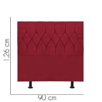 Cabeceira Estofada Istambul Capitonê 90cm Solteiro Box Quarto Suede Vermelho - Gat Magazine - 2