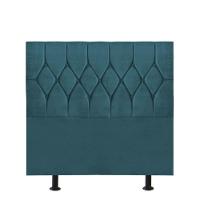 Cabeceira Estofada Istambul Capitonê 100cm Solteiro Box Quarto Suede Azul Turquesa - Gat Magazine - 1