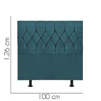 Cabeceira Estofada Istambul Capitonê 100cm Solteiro Box Quarto Suede Azul Turquesa - Gat Magazine - 2