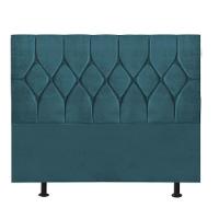 Cabeceira Estofada Istambul Capitonê 140cm Casal Box Quarto Suede Azul Turquesa - Gat Magazine - 3