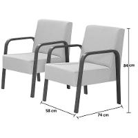 Kit 4 Poltronas Decorativas 1 Lugar Jade Braço Madeira D Salla Suede - 2