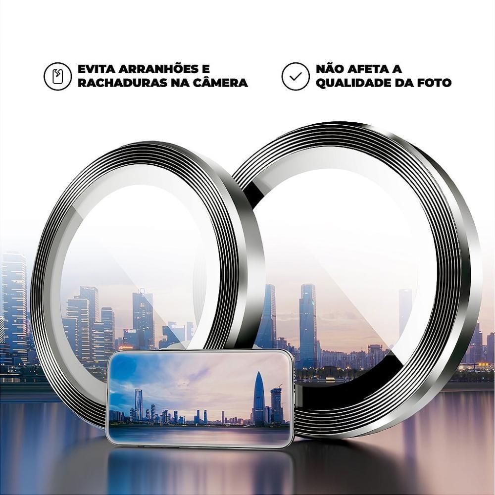 Protetor De Lente Para Iphone 14 Pro - One Armor - Frame Para Câmera - Prata - Gshield - 2