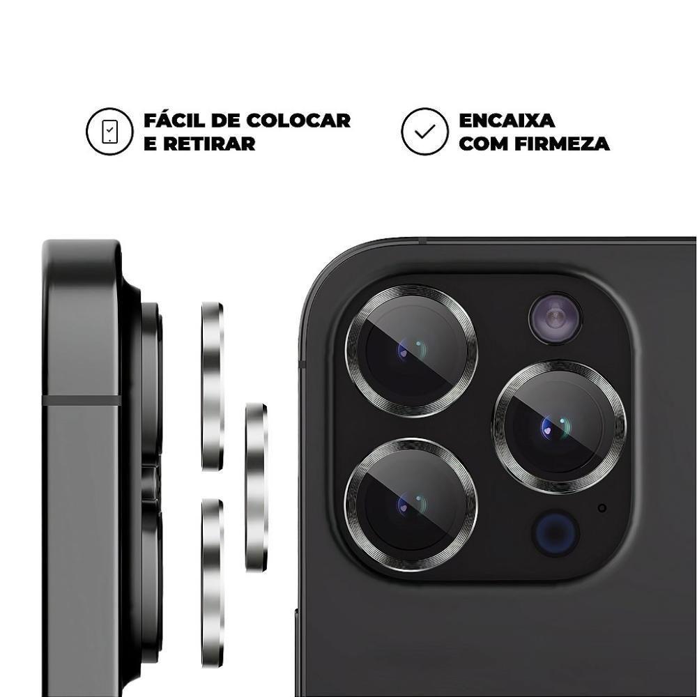 Protetor De Lente Para Iphone 14 Pro - One Armor - Frame Para Câmera - Prata - Gshield - 3