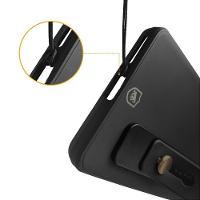 Kit Capa Silicon Veloz Para Motorola Moto Edge 50 Fusion + Ring Socket + Cordão - Preto - Gshield - 9