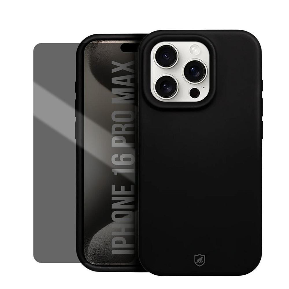 Kit Capa Silicon Premium E Película Hydrogel Privacidade Para Iphone 16 Pro Max - Gshield - 1