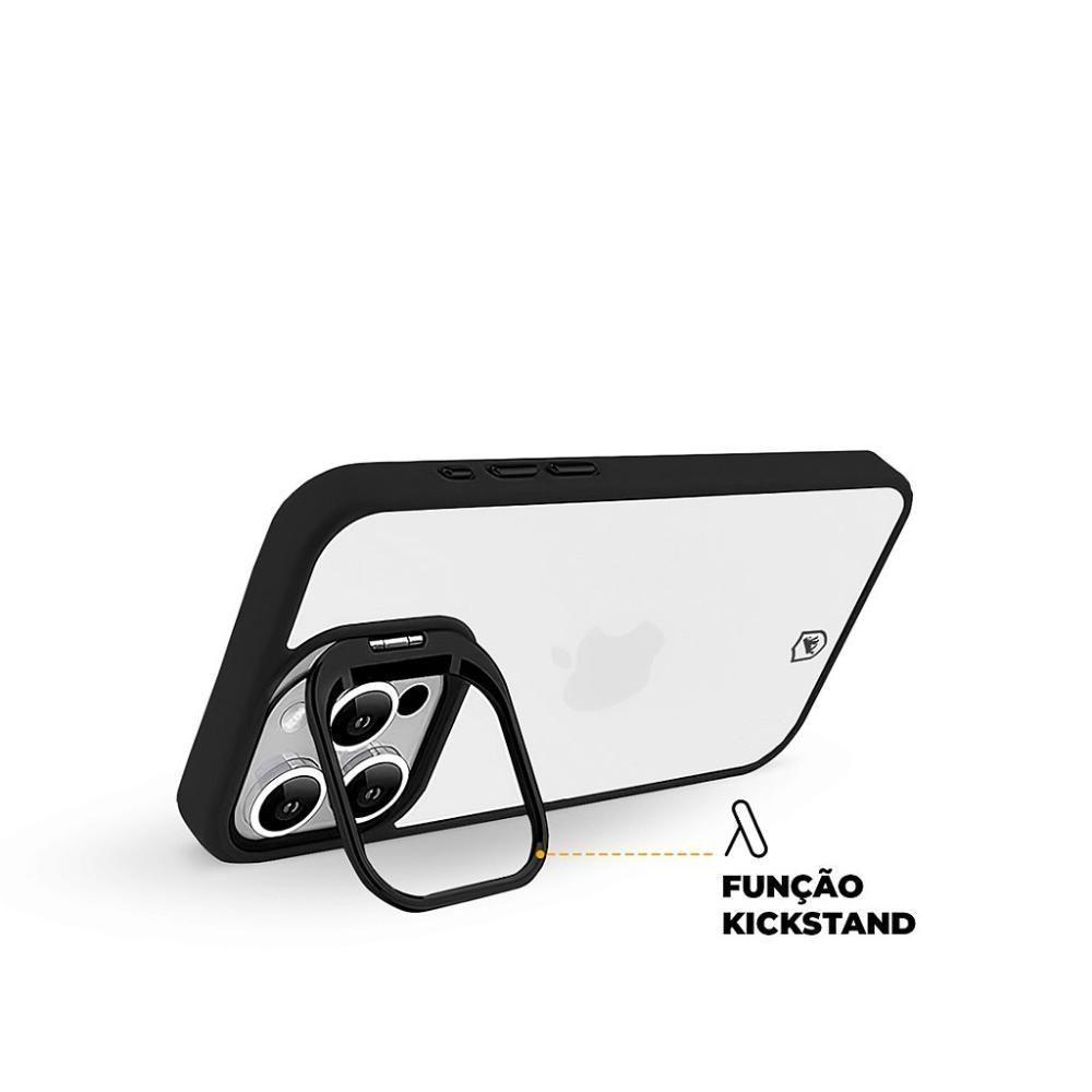 Kit Capa Gravity Preta E Pelicula Nano Vidro Para Iphone 15 Pro Max - Gshield - 5