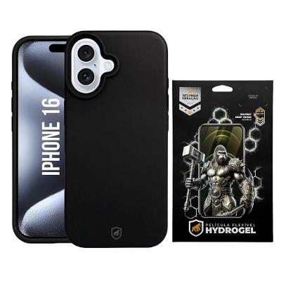Kit Capa Silicon Premium E Película Hydrogel Hd Para Iphone 16 - Gshield