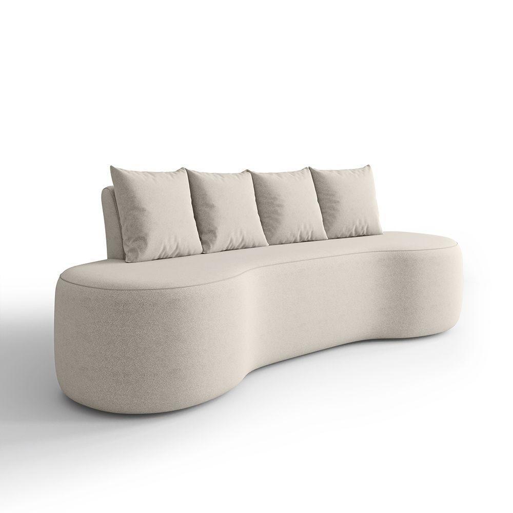 Sofá Orgânico Curvo 2,10m 3 Lugares Com Almofadas Ibiza Bexs Bege - 1
