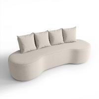 Sofá Orgânico Curvo 2,10m 3 Lugares Com Almofadas Ibiza Bexs Bege - 2