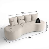 Sofá Orgânico Curvo 2,10m 3 Lugares Com Almofadas Ibiza Bexs Bege - 3