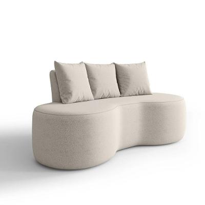 Sofá Orgânico Curvo 1,60m 2 Lugares Com Almofadas Ibiza Bexs Bege