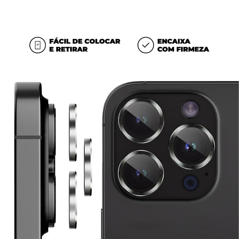 Protetor De Lente One Armor Para Iphone 13 Pro / 13 Pro Max - Prata - Gshield - 3