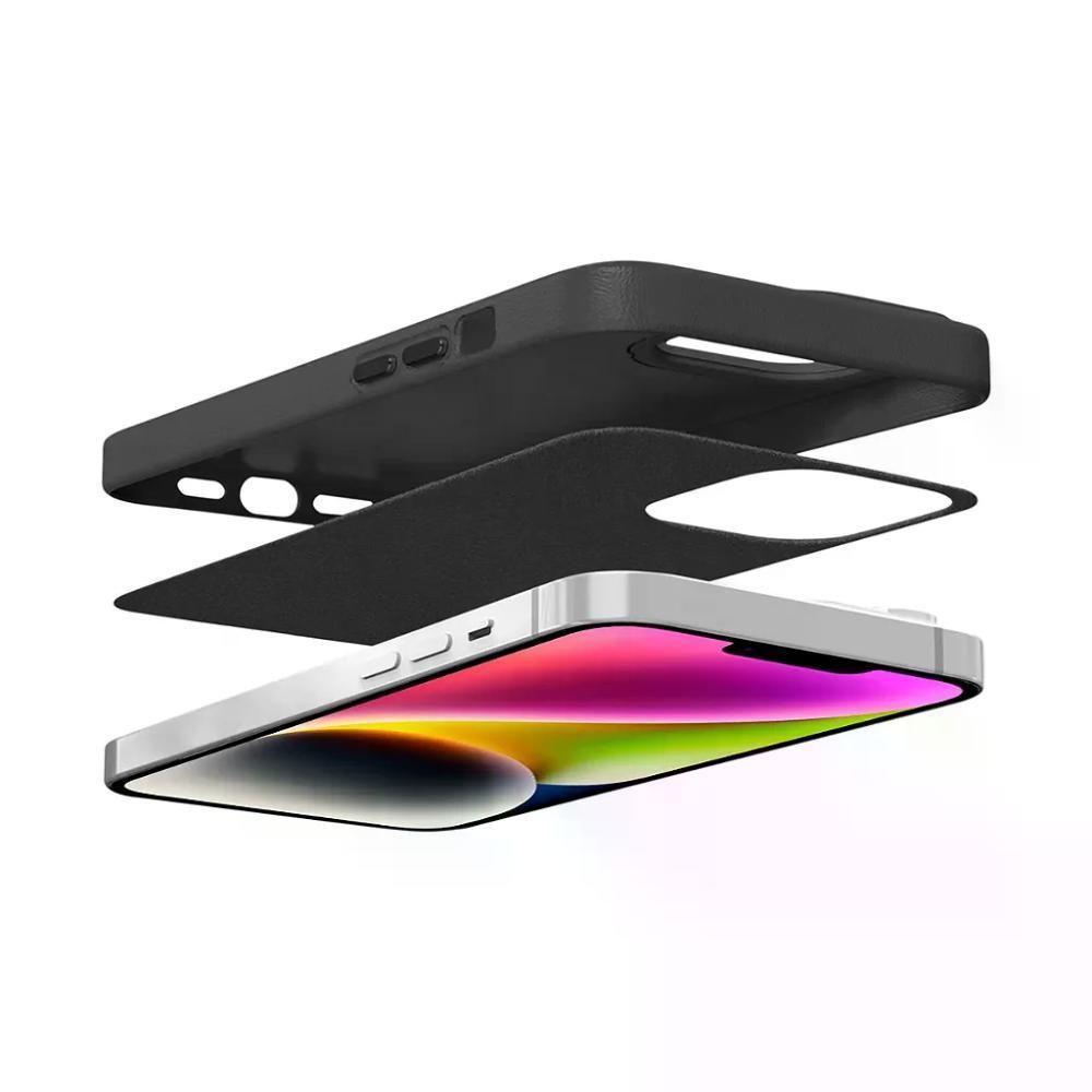 Kit Capa Couro Dual Preta E Pelicula Ultra Glass Para Iphone 15 Plus - Gshield - 3