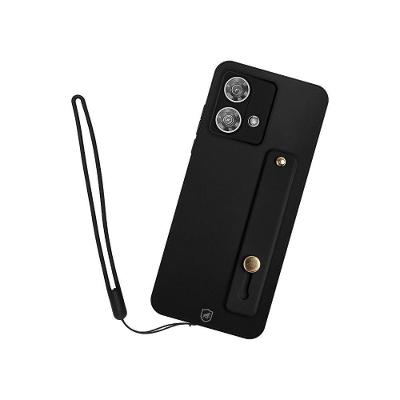 Kit Capa Silicon Veloz Para Motorola Moto Edge 50 Pro + Ring Socket + Cordão - Preto - Gshield