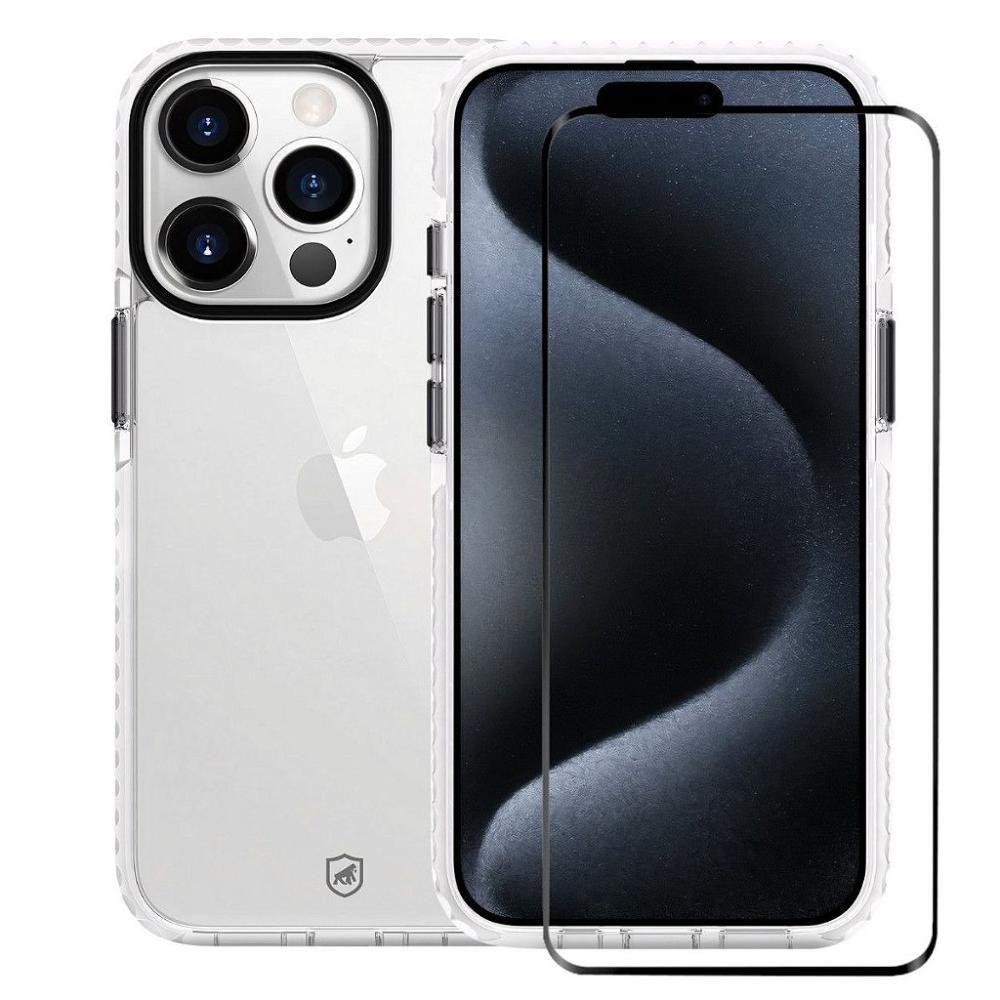 Kit Capa Urus Branca E Pelicula Coverage 5d Pro Preta Para Iphone 15 Pro - Gshield - 1