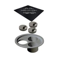 Grelha Para Ralo Linear Elleve Quadrada 4026 15x15 Black Matte - 1