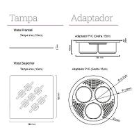 Grelha Para Ralo Linear Elleve Quadrada 4026 15x15 Black Matte - 2