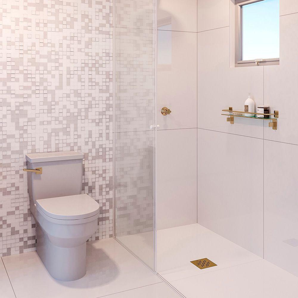 Grelha Para Ralo Linear Elleve Quadrada 4027 15x15 Gold - 3