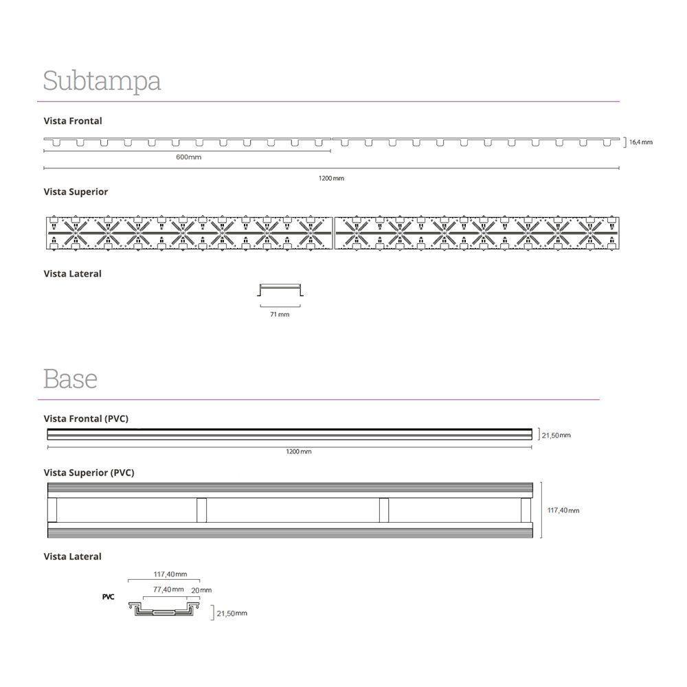 Ralo Linear Elleve Infinity 469 120cm Com Tampa Oculta - 2