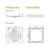 Grelha Para Ralo Linear Novii Quadrada 5204 15x15 Aço Inox Inox 5204 - 2