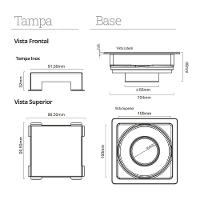 Ralo Linear Elleve Square 7342 10x10 Com Tampa Inox Inox 7342 - 2