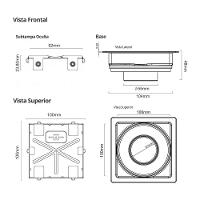 Ralo Linear Elleve Square 7343 10x10 Com Tampa Oculta 7343 - 2
