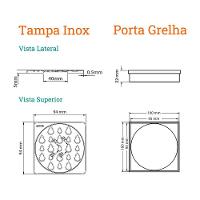 Grelha Para Ralo Linear Novii Quadrada 5205 10x10 Aço Inox - 2