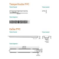 Ralo Linear Novii Seco 6084 50cm Saída Na Extremidade Com Tampa Oculta - 2