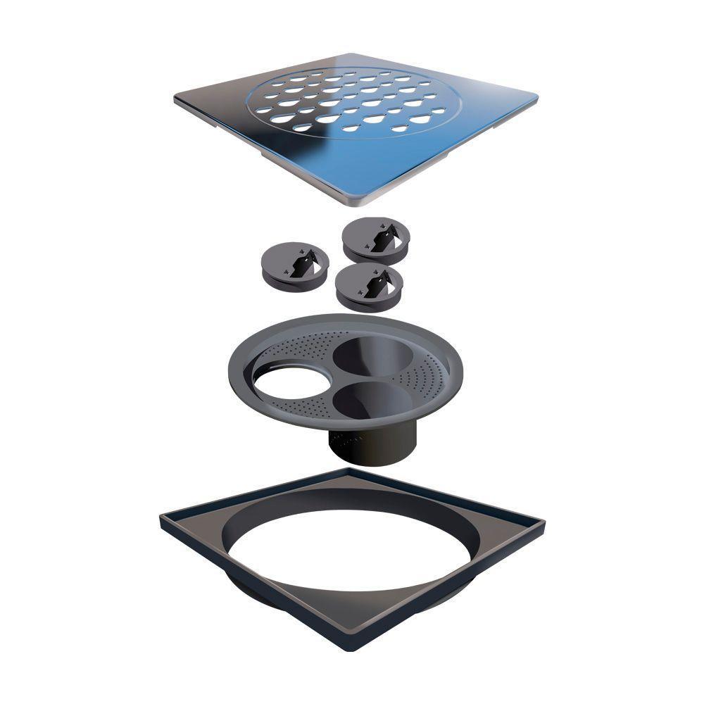 Grelha Para Ralo Linear Novii Quadrada 5206 15x15 Aço Inox - 1