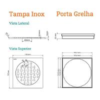 Grelha Para Ralo Linear Novii Quadrada 5206 15x15 Aço Inox - 2