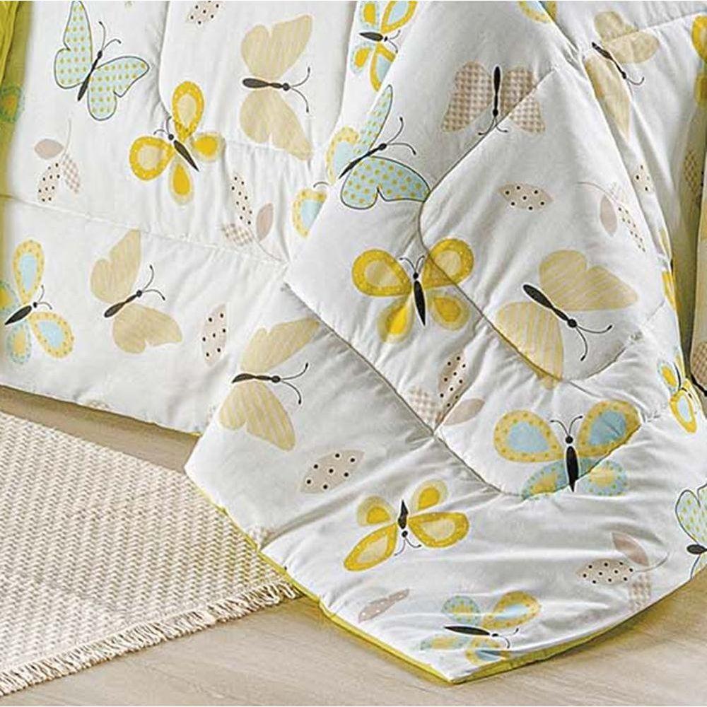 Edredom Queen Borboleta Estampado 150 Fios 100% Algodão 3 Peças - 2