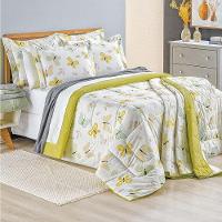 Edredom Queen Borboleta Estampado 150 Fios 100% Algodão 3 Peças - 1