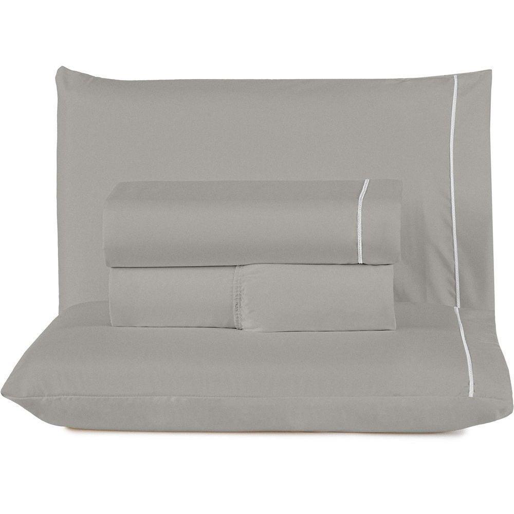 Jogo De Lençol King Top Line 180 Fios 4 Peças - Cinza - 1